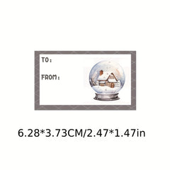60pcs Christmas Retro Stamp Notebook Stickers DIY Decoration