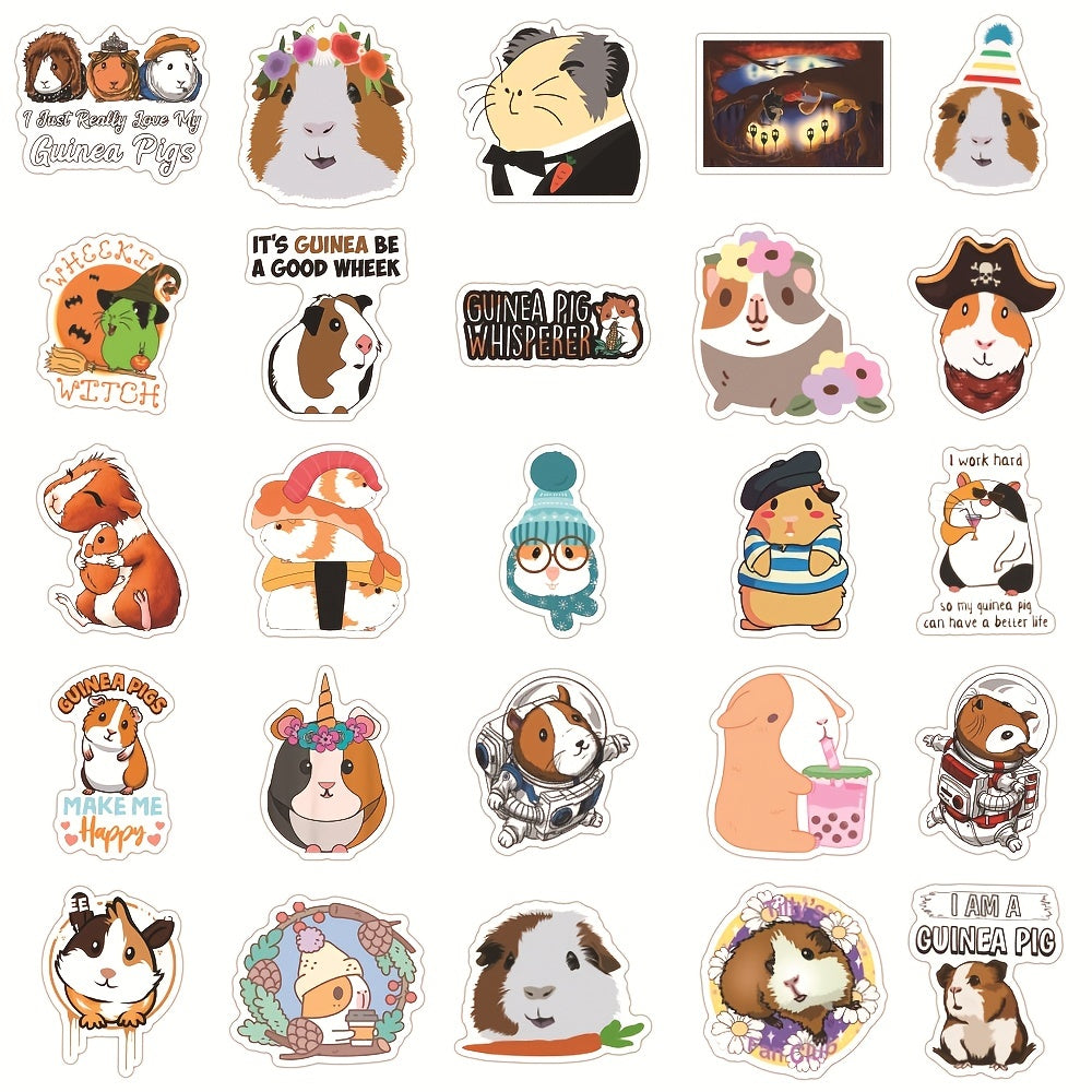 50 PCS Guinea Pig Doodle Stickers for Laptop Phone Skateboard
