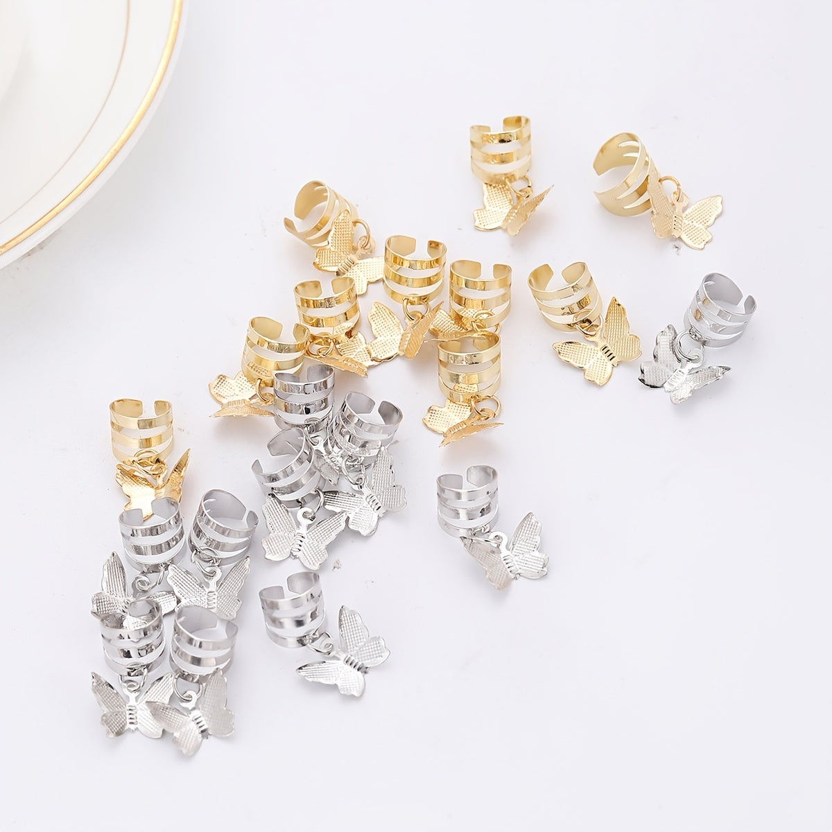 Butterfly Hair Braiding Cuffs Dreadlock Clips Pendants Braid Accessories