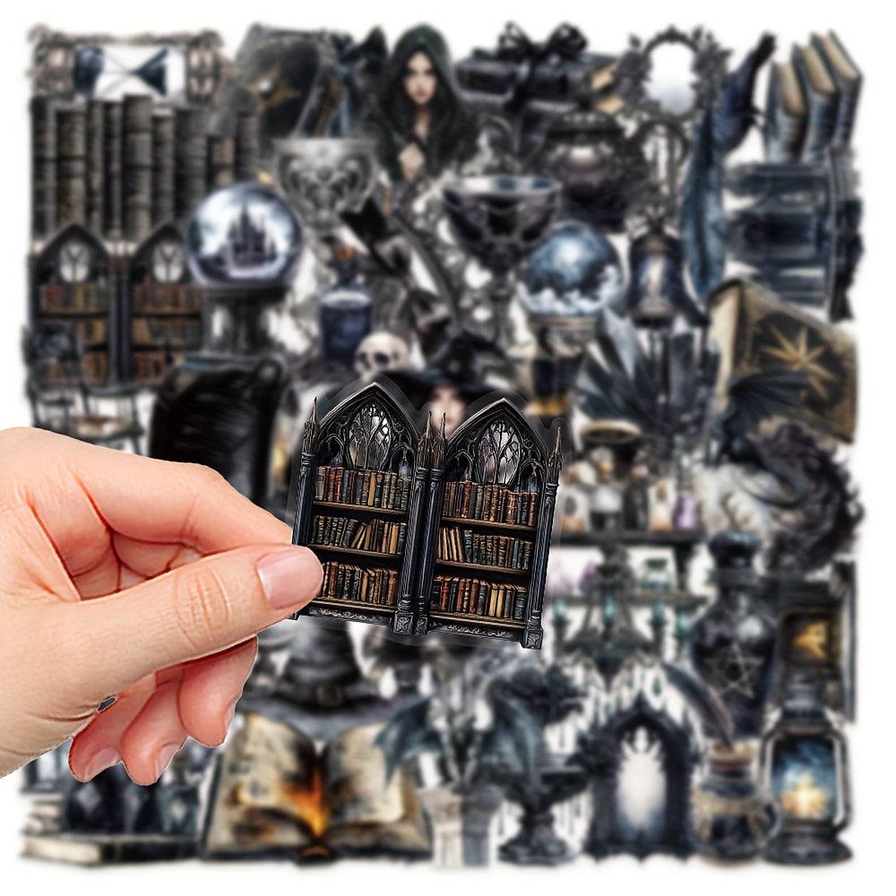 50pcs Dark Witch Stickers - Halloween Decor for Laptops & Luggage