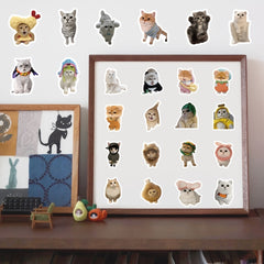 100pcs Kitten Sticker Pack for Laptops Phones Scrapbooks Water Bottles