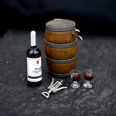 Micro Wine Scene Ornament Micro Oak Barrel Dollhouse Accessories