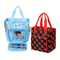 Portable Printed Yarn Storage Bag Large Capacity Crochet Hook Storage Case