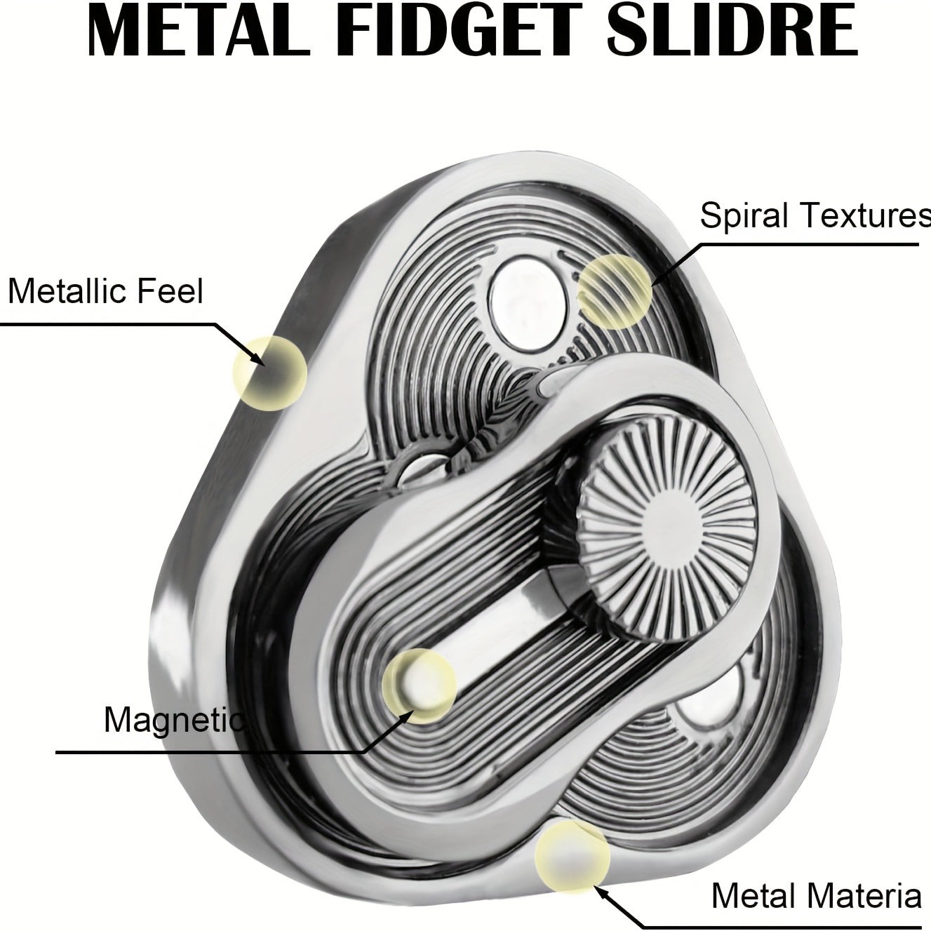 Metal Fidget Toy Rotation Fidget Slider Stress Relief Push Sl