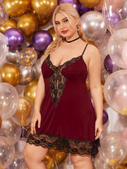  Lace Trim Bow Front Nighty Dress