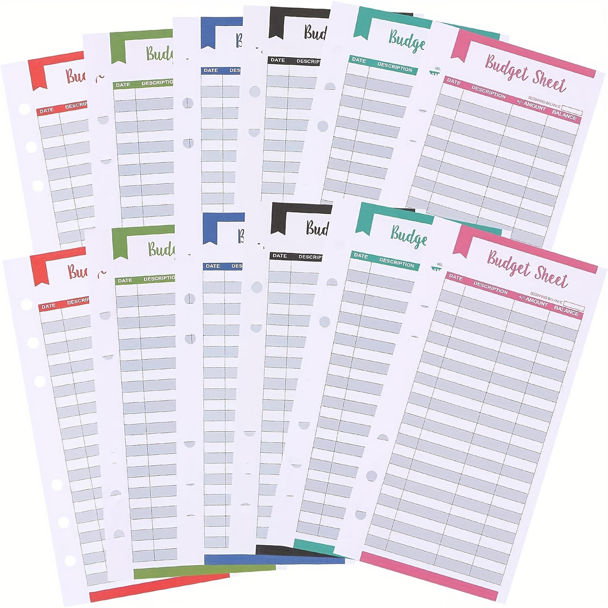 A6 Expense Tracker Paper 6 Loops Money Tracker Cash Envelope Binder Insert