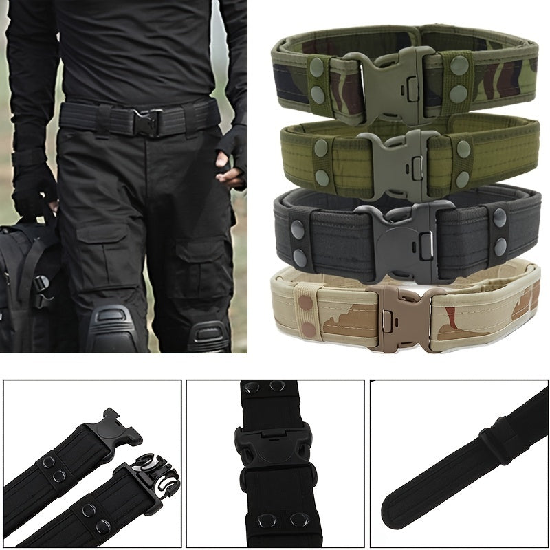Men's Tactical Belt Plastic Buckle Camouflage Nylon Foam Belt