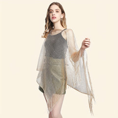 Mesh Shawl Sunscreen Tassel Wrap for Women