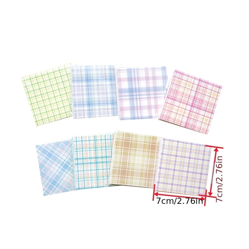 100pcs Memo Pad Plaid Planet Series Notepad