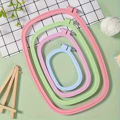 4pcs Macaroon Colorful Embroidery Hoops Set