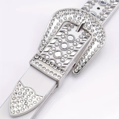 Rhinestone Belt Men's Faux Diamonds Leather Belt