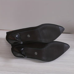 Women's Solid Knit Boots Slim Stiletto Heel Shoes