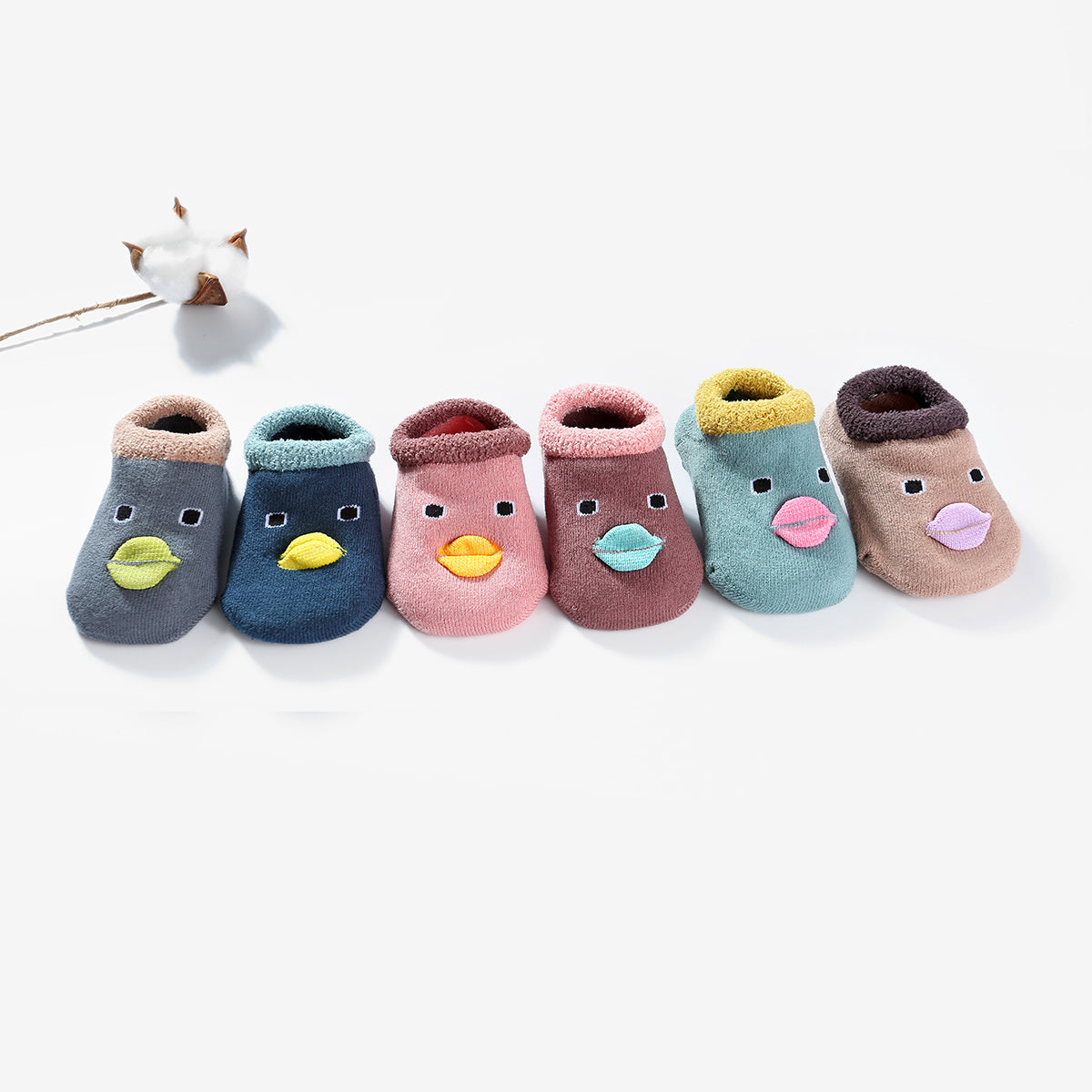 6 Pairs Baby Animal Floor Socks for Boys and Girls