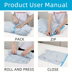 8pcs Vacuum Compression Storage Bags Transparent Sealed Moving Bags