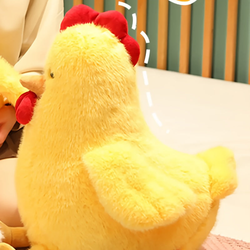 2pcs Rooster Plush Dolls Yellow Chicken Red Comb Stuffed Animals for Christmas