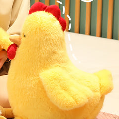 2pcs Rooster Plush Dolls Yellow Chicken Red Comb Stuffed Animals for Christmas