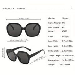 Large Square Sunglasses UV400 Jelly Shades for Beach Travel
