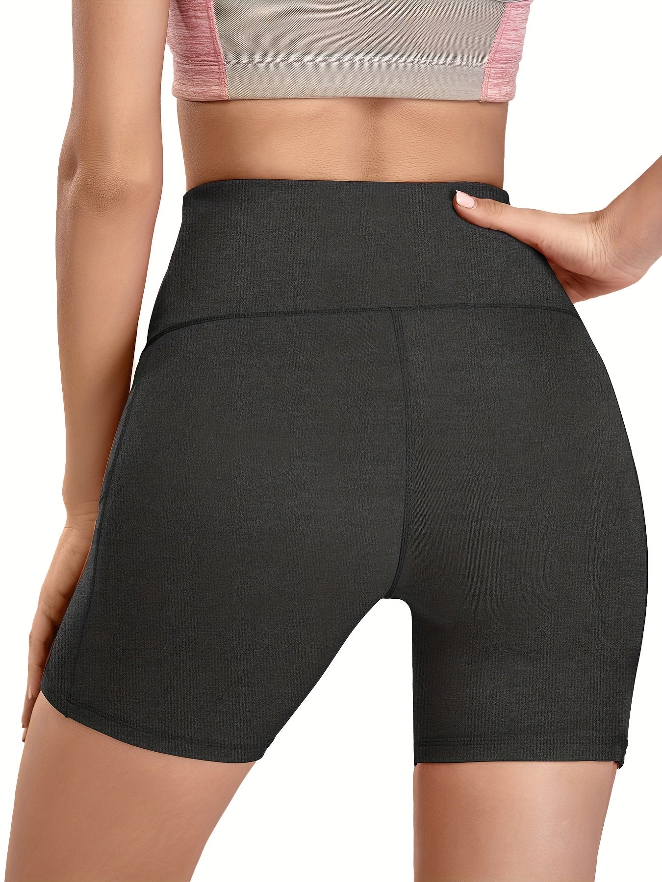 High Waist Yoga Shorts Pocket Slimming Workout Sports Activewear