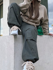 Y2K Loose Fit Cargo Pants Wide Legs Street Style Casual Pants