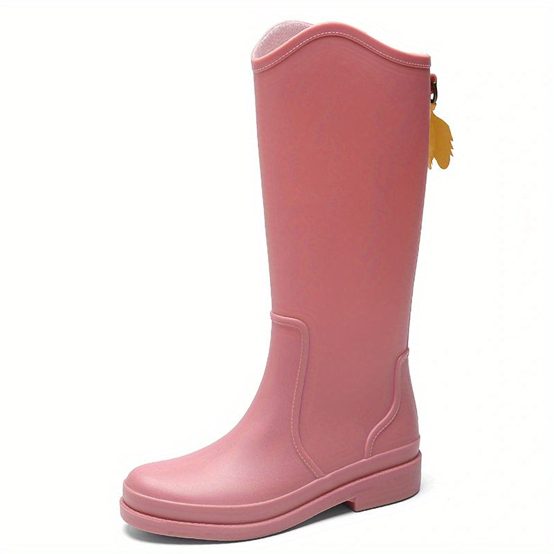 Women's Waterproof High Top Rain Boots Round Toe Platform Anti slip Boots