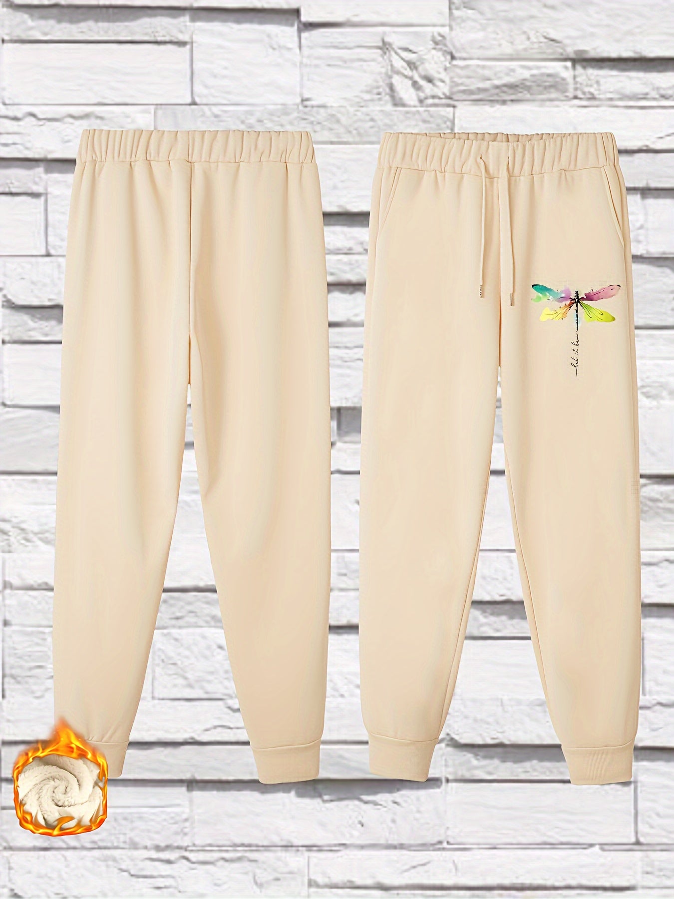 Women's Plus Dragonfly Graphic Fleece Joggers