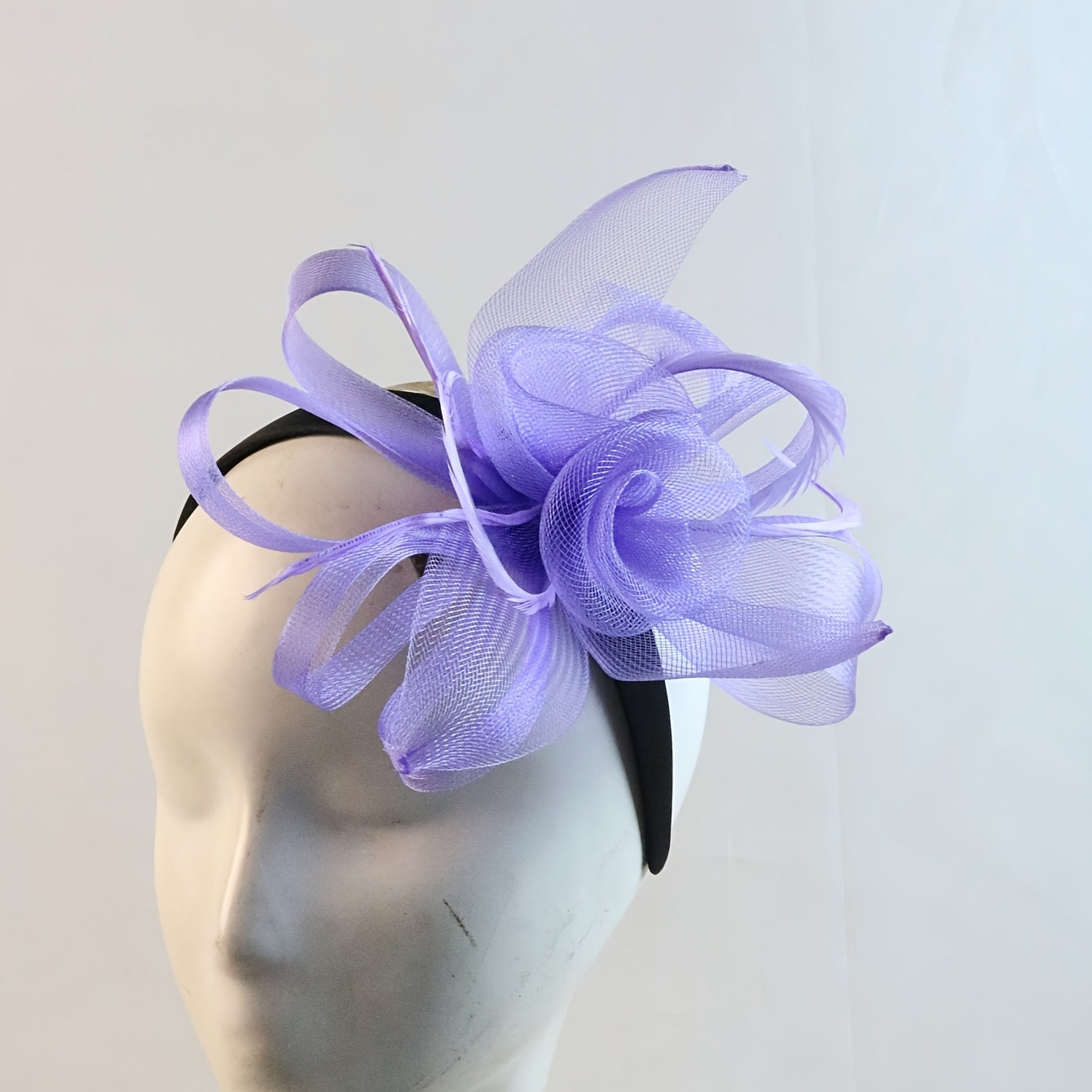 Vintage Fabric Flower Headband with Feather Closure