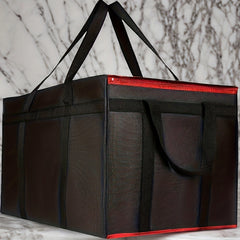 Large Insulated Food Bag with Zipper Top Reusable Washable PVC Tote for Catering