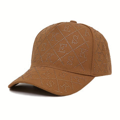 Rhinestone Letter Decor Baseball Cap Cotton Adjustable Dad Hats