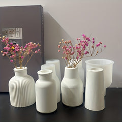 Resin Silicone Mold Pen Holder Storage Stripe Flower Vase Candle Holder Mold