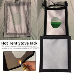 Fireproof Stove Jack Cloth for Wood Stove Hot Tent Camping