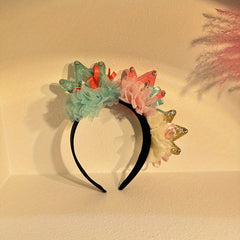 Boho Cartoon Crown Decor Headband Flower Head Hoop Hair Band