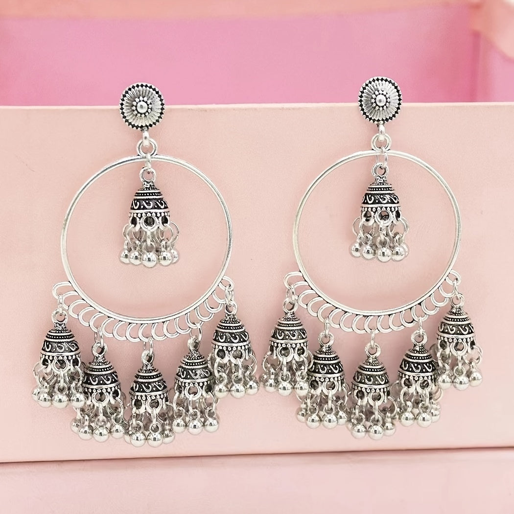Vintage Indian Hoops Jhumka Earrings - Female Jewelry