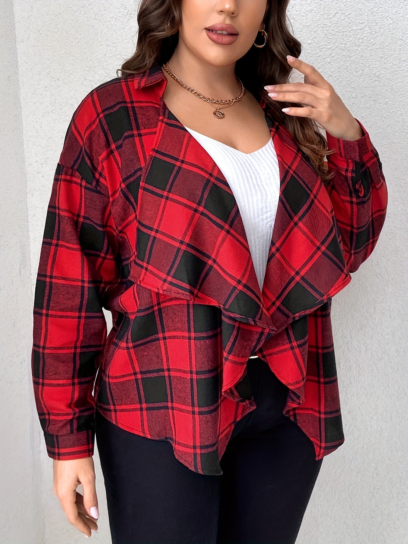  Gingham Print Cardigan
