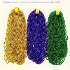 3pcs Multicolor Beaded Party Necklaces for Women & Men