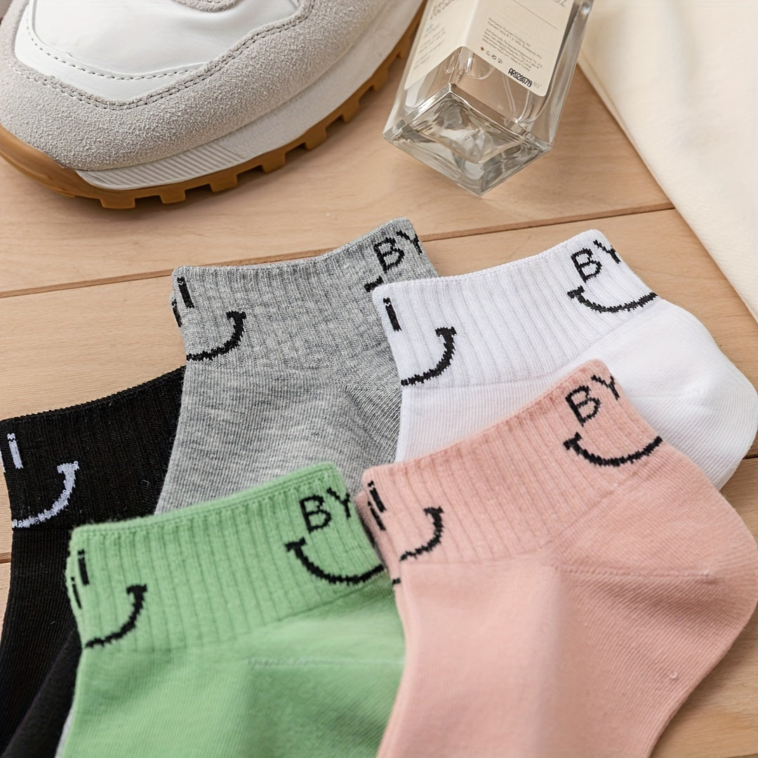 Letter Print Sports Short Socks Women's Stockings