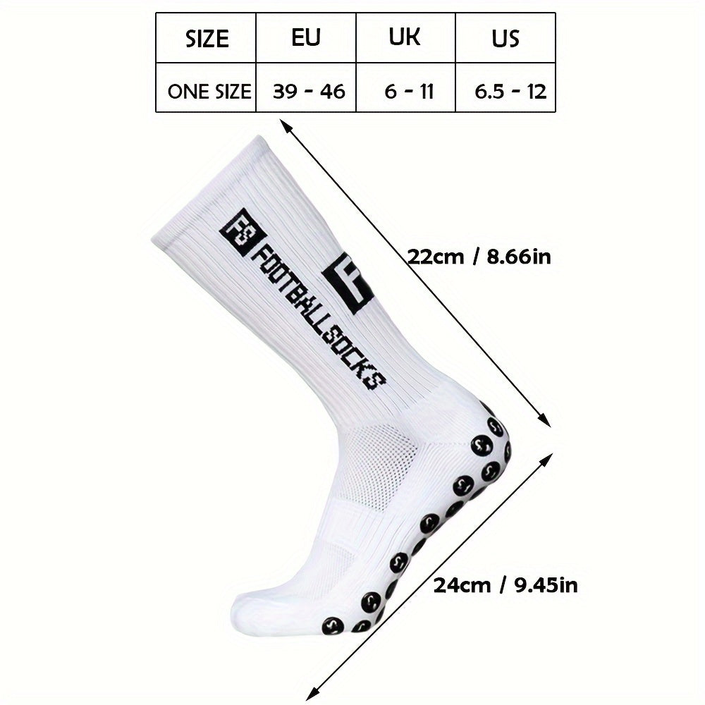 3 Pairs Men's Non-Slip Soccer Socks Breathable Sports Socks