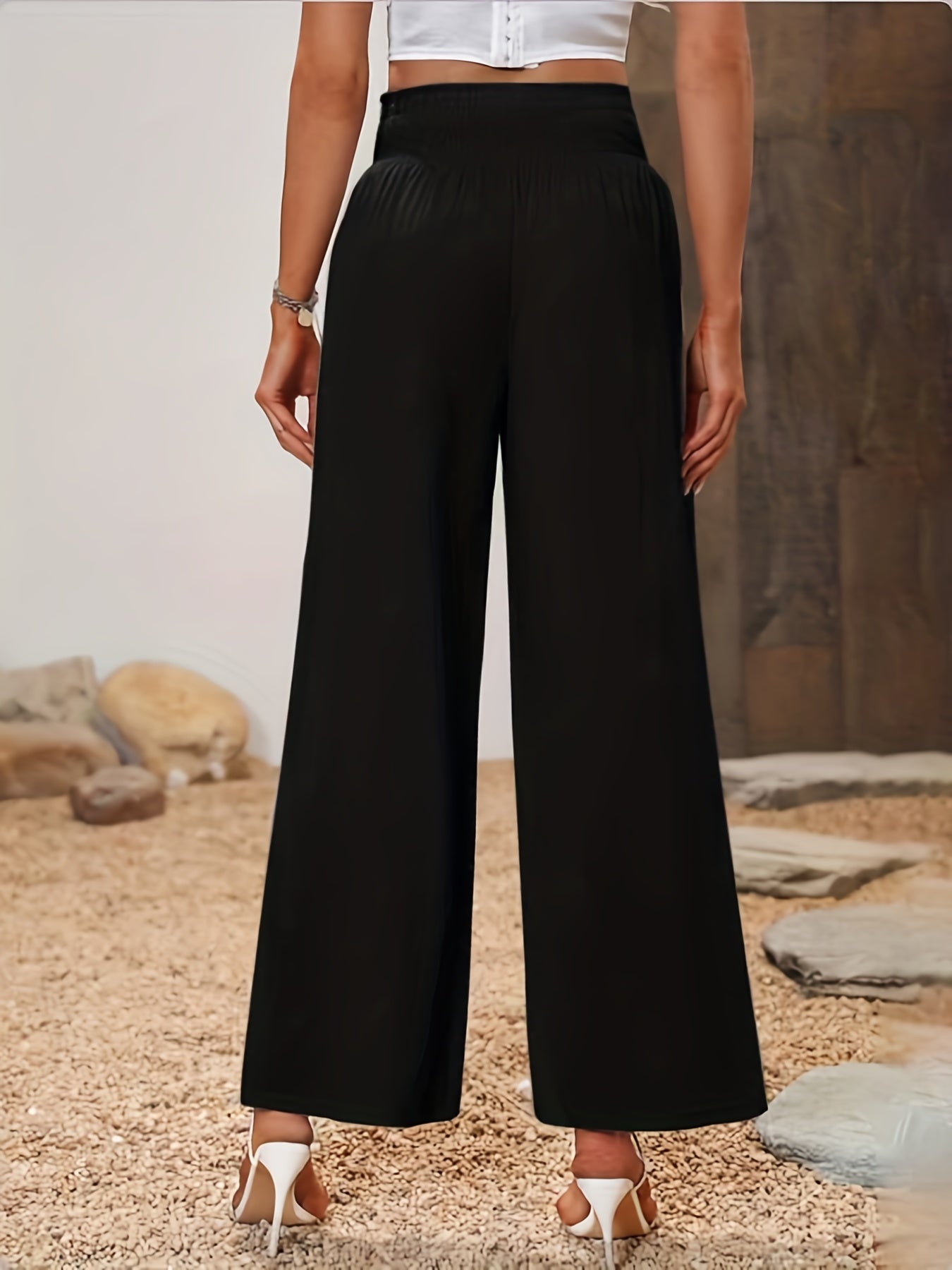 Women's Plus High Rise Wide Leg Trousers