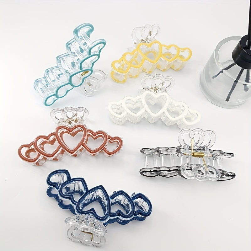 Heart Shape Hairclip Enamel Painted Hair Claw