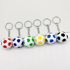 6pcs PVC Football Keychains Sports Pendant Bag Keyring Ornament