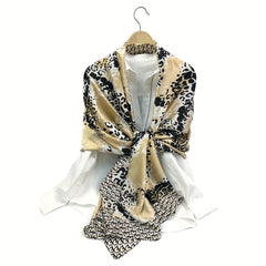 Leopard Print Scarf Block Warm Shawl Women