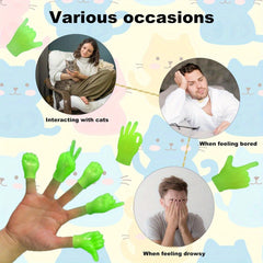 30pcs Glow in the Dark Green Mini Hands Rubber Finger Puppets