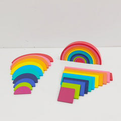 Rainbow Building Block Toy for Kids, Interactive Sensory Play Set