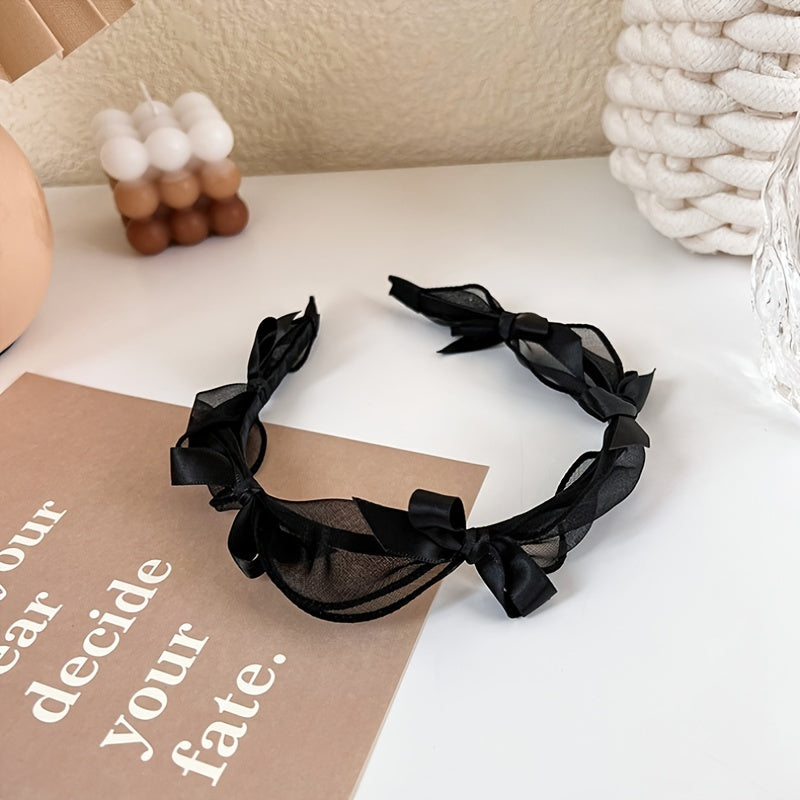 Bowknot Lace Hair Hoop Headband Thin Edge Hair Accessories