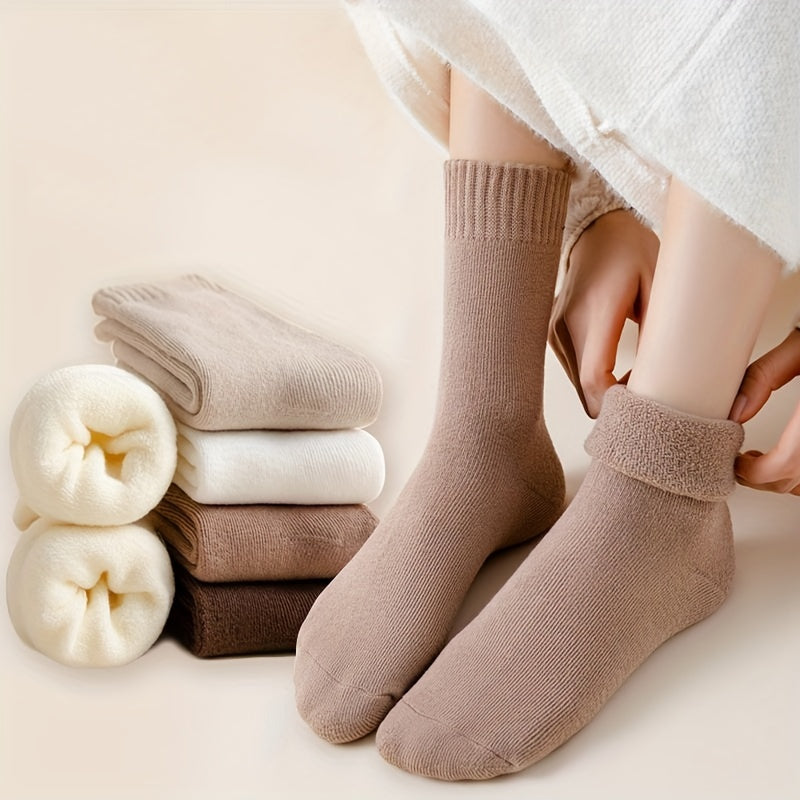 6 Pairs Warm Mid Tube Socks Women's Stockings