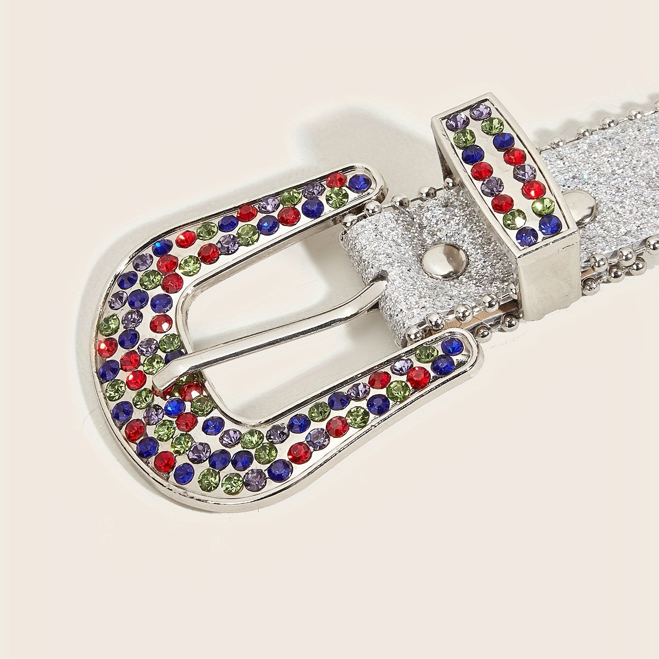 Sparkly Rhinestone PU Belt Colorful Sequin Hip Hop Rivet Jeans Belt Y2K Belts
