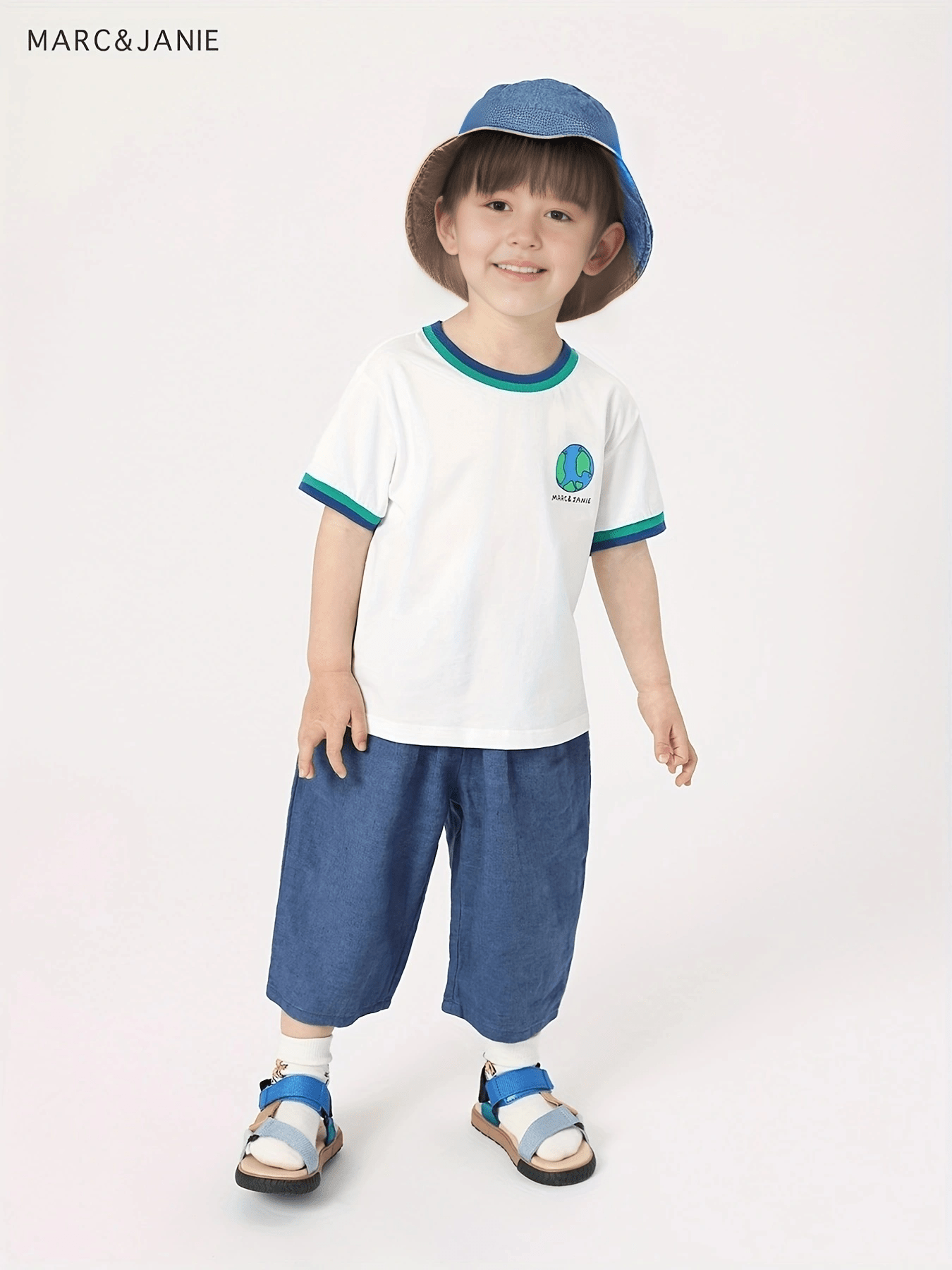 Girls Linen Cropped Pants Kids Summer Trousers