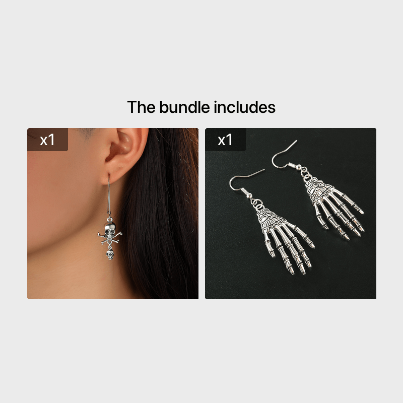 Retro Skeleton Drop Earrings Halloween Skull Body Earrings Gift