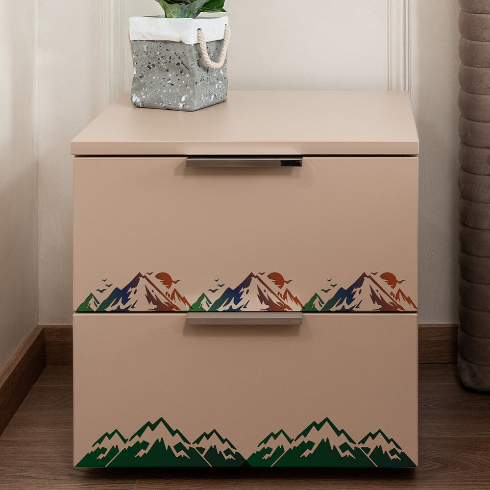 10 Mountain Stencils with Brush - Wood Wall Canvas Craft