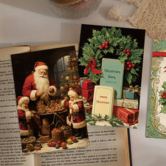 10pcs Christmas Card Postcard Message Indoor Wall Decoration Diy Sticker