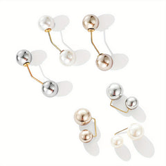 6pcs Set Faux Pearl Waist Pins Scarf Brooches for Women